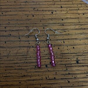 Elegant Pink Beaded Earrings